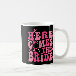 Här kommer bruden Rosa Groovy Sängkantsfest Kaffemugg