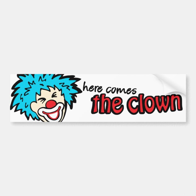Här kommer den clown stötfångaren bildekal (Framsidan)