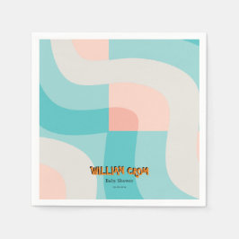 Här kommer den moderna babyduschen för regnbåge pappersservett