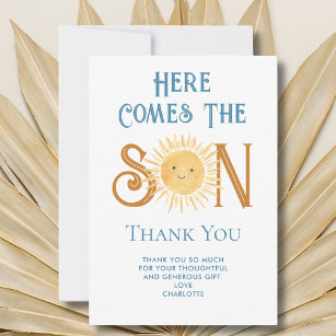 Här kommer det tackkort du har för Son Baby Shower Tack Kort