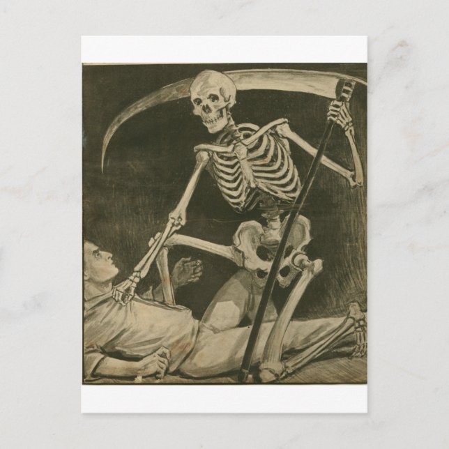 Här kommer döden! vykort (Framsida)