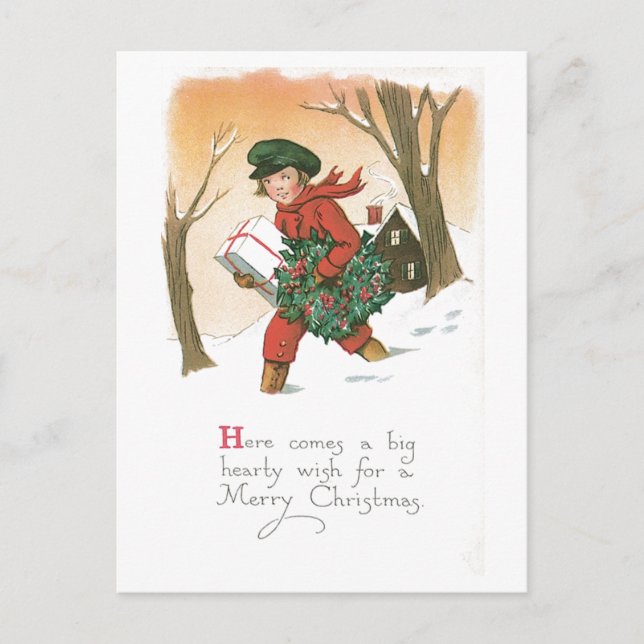 Här kommer en hjärtlig önskan vykort (Framsida)