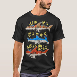 Här kommer felfri haj för pojkar t shirt