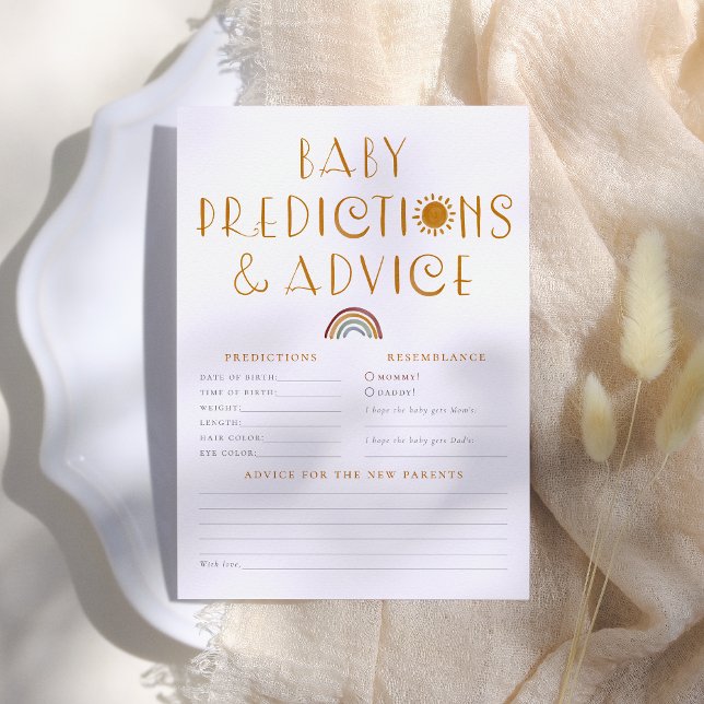 Här kommer förutsägelserna och råden från Sol Baby Inbjudningar (Skapare uppladdad)