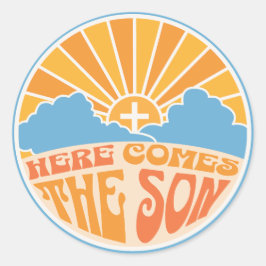 Här kommer Guds son. Runt Klistermärke