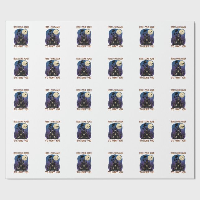 Här Kommer Igen Spökhus Spöken Måne Presentpapper (Platt)