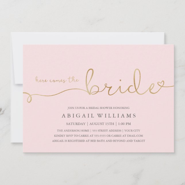 Här kommer inbjudan till bruden DK-duschen (Framsida)