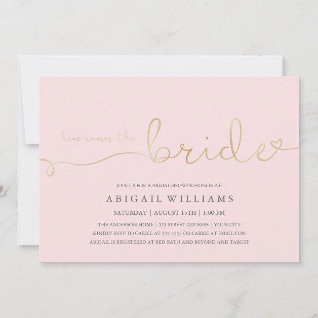 Här kommer inbjudan till bruden-duschen (Framsida)