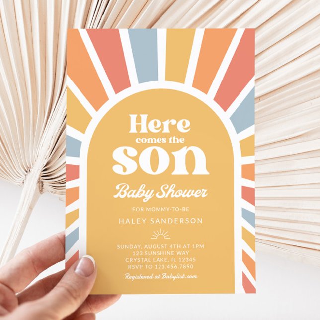 Här kommer inbjudan till Son Baby Shower (Here comes the Son Baby Shower Invitation)
