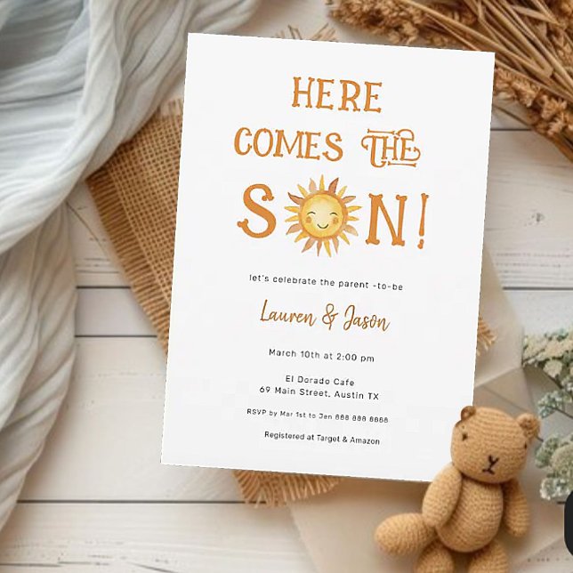 Här kommer inbjudan till SON Boho Baby Shower (Skapare uppladdad)