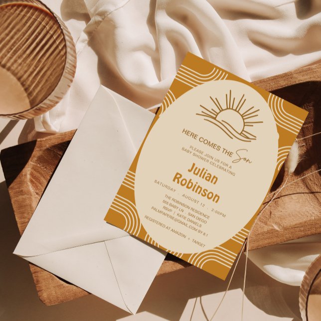 Här kommer inbjudan till Sono Boho Pojke Shower (Skapare uppladdad)