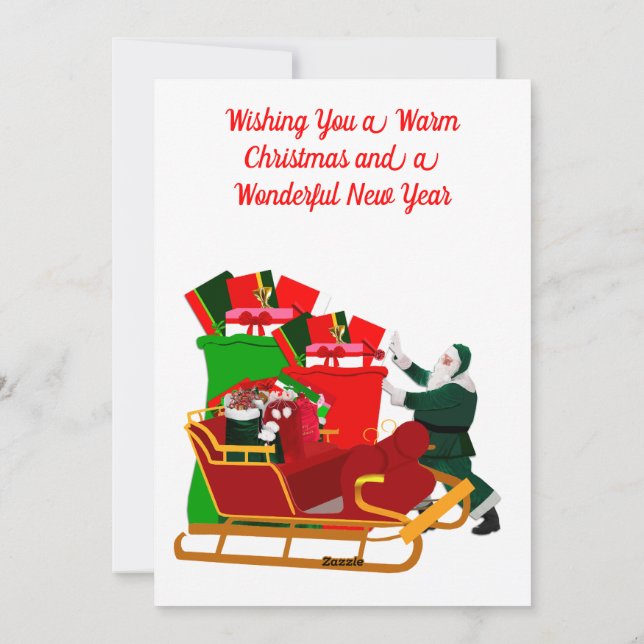 Här kommer Jultomten-kort Julkort (Baksida)