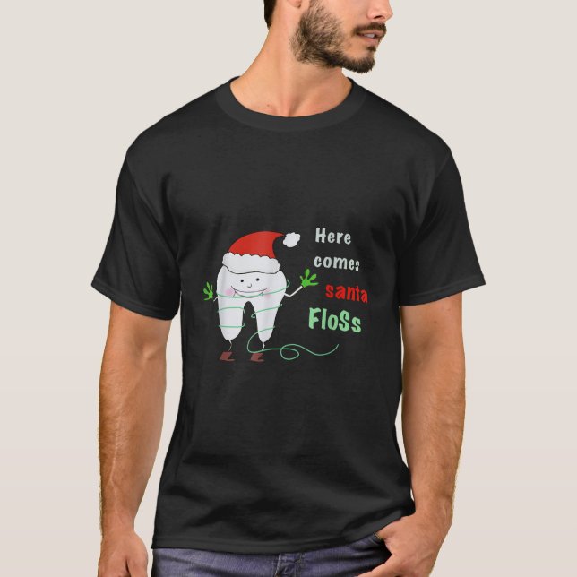 Här kommer jultomten. t shirt (Framsida)