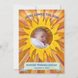 Här kommer meddelandet Son Anpassningsbar Photo Bi Meddelande