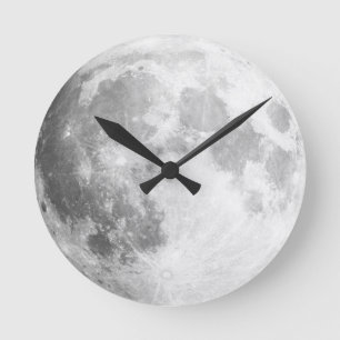 Här kommer musklocket Måne / hela muren Rund Klocka