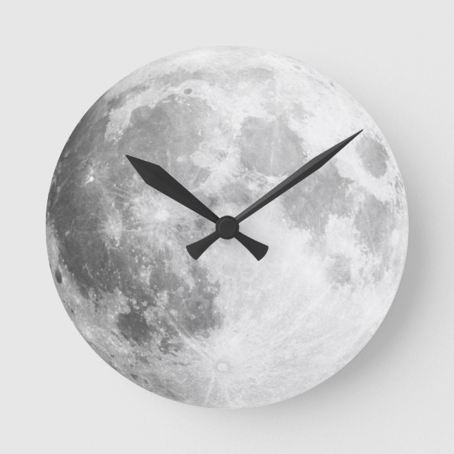 Här kommer musklocket Måne / hela muren Rund Klocka (Framsida)