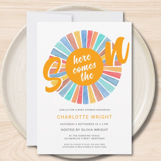 Här kommer pojken Baby Shower Inbjudningar (Skapare uppladdad)