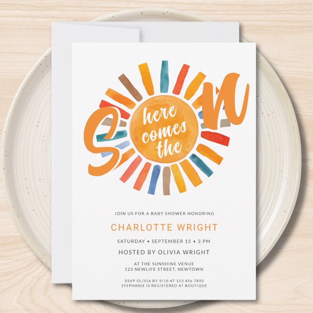 Här kommer pojken Baby Shower Inbjudningar (Skapare uppladdad)