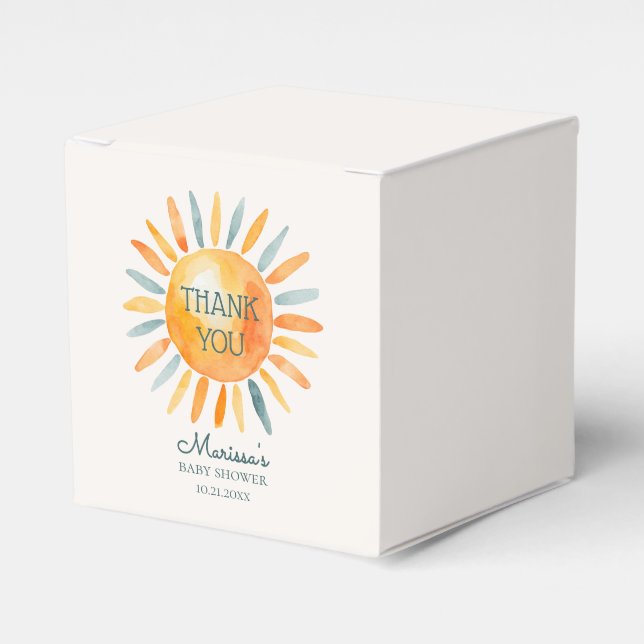 Här kommer pojken Baby Shower Presentaskar (Framsidan Sidan)