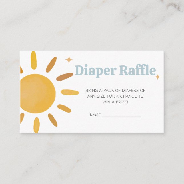 Här kommer pojken Baby Shower Raffle Tilläggskort (Framsida)