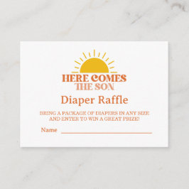 Här kommer pojken Baby Shower Tilläggskort