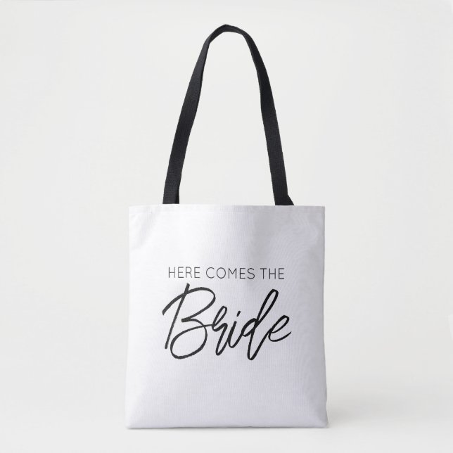HÄR KOMMER Roligten BRIDE Bröllop Bachelorette Tygkasse (Framsida)