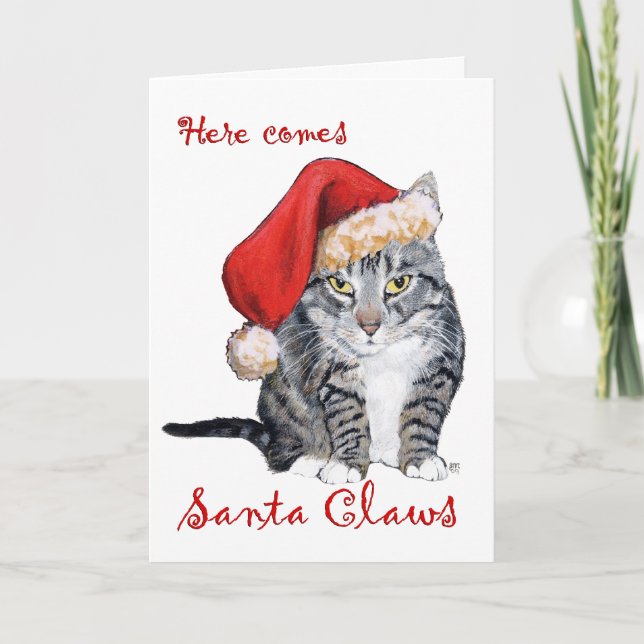 Här kommer Santa Claws! Kort (Framsida)