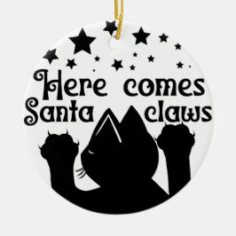 Här kommer Santa Klo | Dubbla sida vid sida Julgransprydnad Keramik