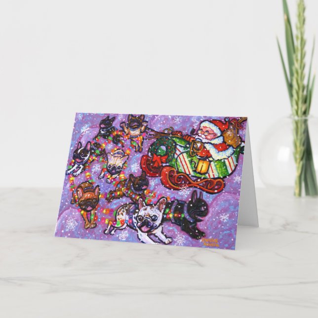 Här kommer Santa Tassar! Helgkort (Framsida)