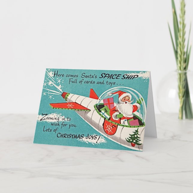Här kommer Santa's Space-Frakten Kort (Framsida)