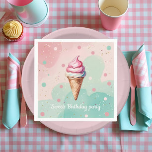 Här kommer skotten! Mint Ice Cream Lastbil Photo Pappersservett
