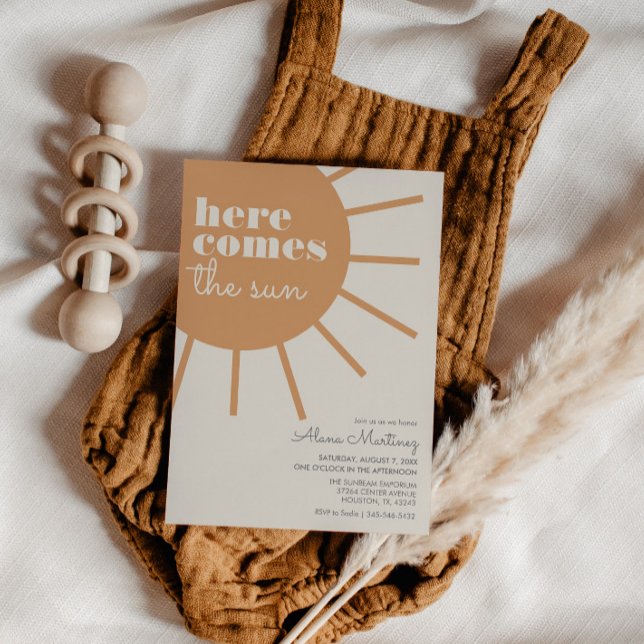 Här kommer Sol | Boho Baby Shower-inbjudan Inbjudningar (Skapare uppladdad)