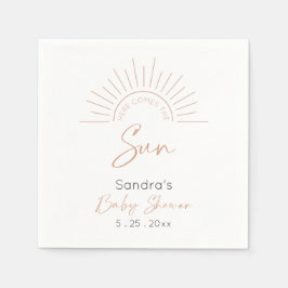 Här kommer Sol Boho Modern Baby Shower Pappersservett