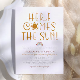 Här kommer Sol | Boho Rainbow Baby Shower Inbjudningar