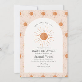 Här kommer sol Burnt Orange Sol Baby Shower Inbjudningar
