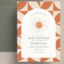 Här kommer sol Burnt Orange Sol Baby Shower