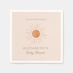 Här kommer sol Burnt Orange Sol Baby Shower Pappersservett