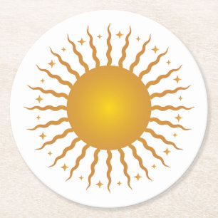 Här kommer Sol Pappra Underläggen Underlägg Papper Rund