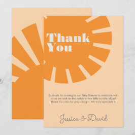 Här kommer Sol Retro Baby Shower Tack Kort