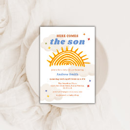 Här kommer Sol Sunshine Baby Shower Inbjudningar