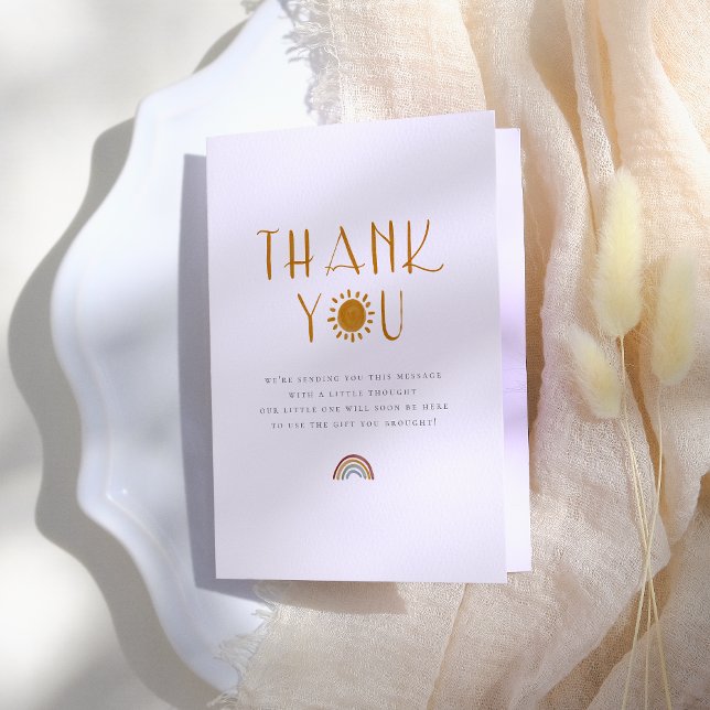 Här kommer Sol | Tack för babyskor Kort (Skapare uppladdad)