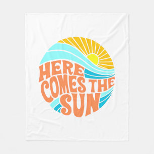 Här kommer Sol Tee, Retro Stil, Hippie Stil Fleecefilt