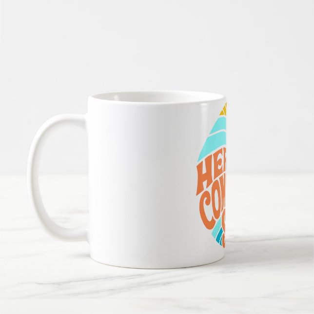 Här kommer Sol Tee, Retro Stil, Hippie Stil Kaffemugg (Vänster)