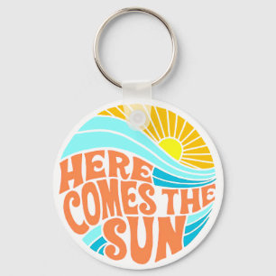 Här kommer Sol Tee, Retro Stil, Hippie Stil Nyckelring