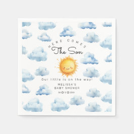Här kommer solen Baby Boy Shower Pappersservett