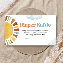 Här Kommer Solen Baby Shower Blöja Lotteri Tilläggskort