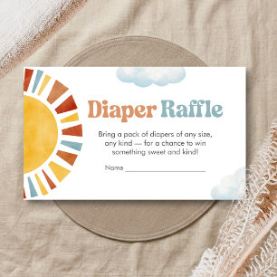 Här Kommer Solen Baby Shower Blöja Lotteri Tilläggskort