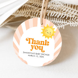 Här kommer solen Baby Shower Förmånsetiketter Gåvor Etiketter