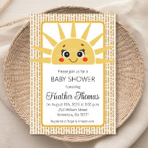 Här kommer solen Baby Shower Inbjudan