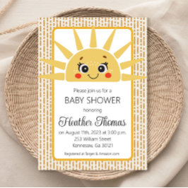 Här kommer solen Baby Shower Inbjudan